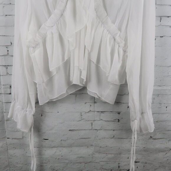 SHEIN CURVE WHITE OFF THE SHOULDER FUN FLIRTY TOP WITH RUFFLE DETAIL SIZE 4XL - Picture 5 of 7